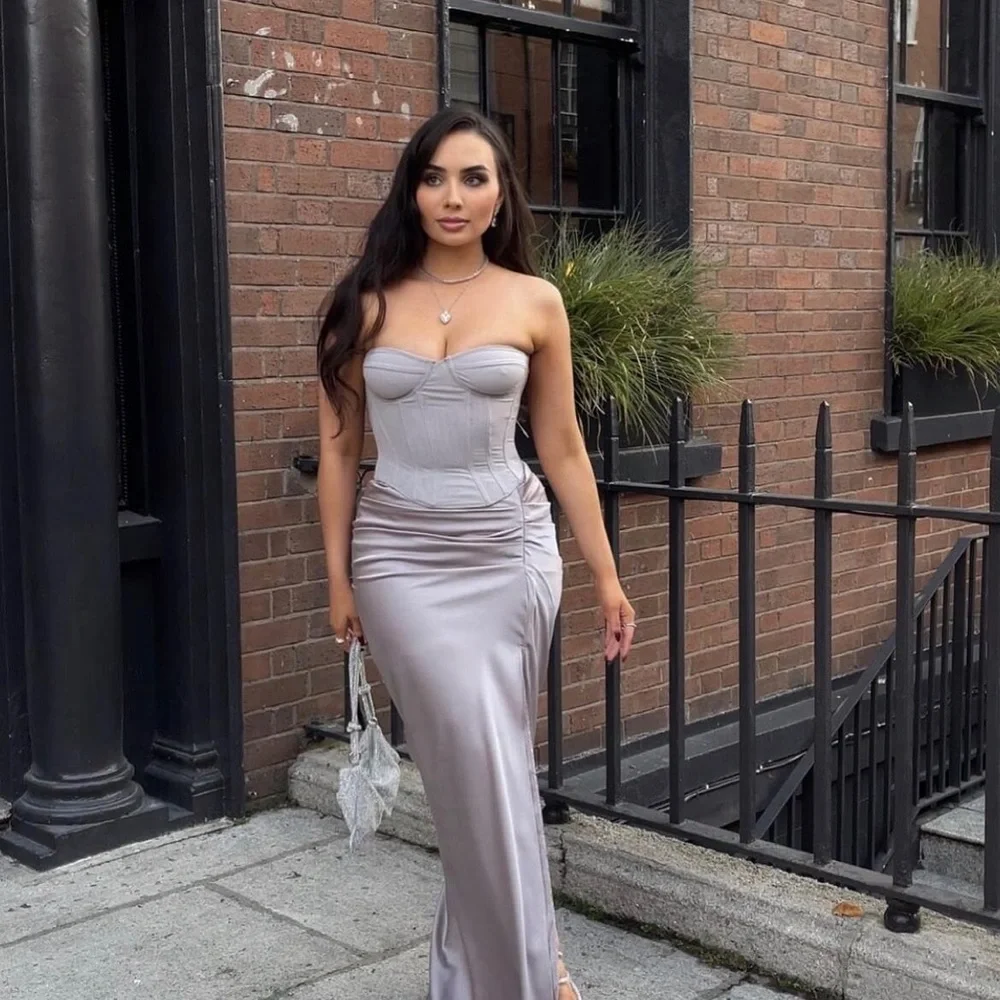 House of CB Silver Gray Corset Top - Picture 13 of 14